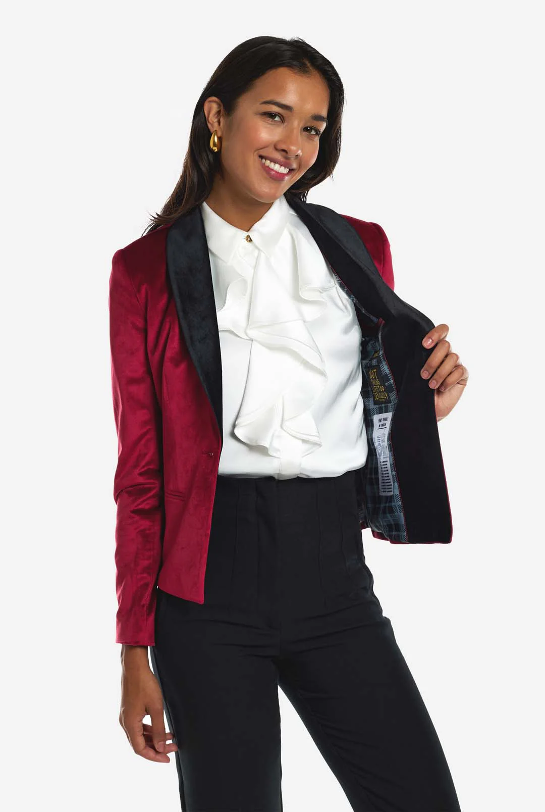 Womens Dinner Jacket - Burgundy - Image 3